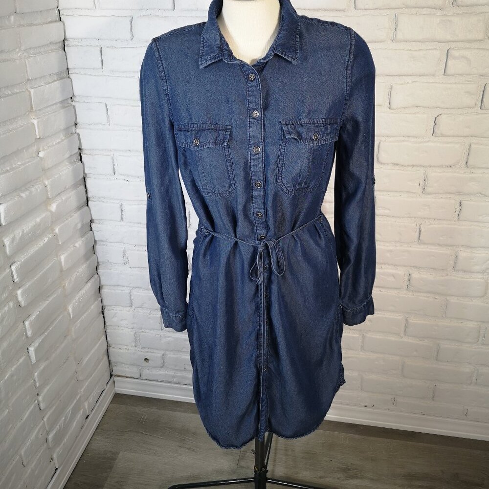 2016 Denim by Parasuco Ladies Size Medium Button Front Lightweight Denim Dress